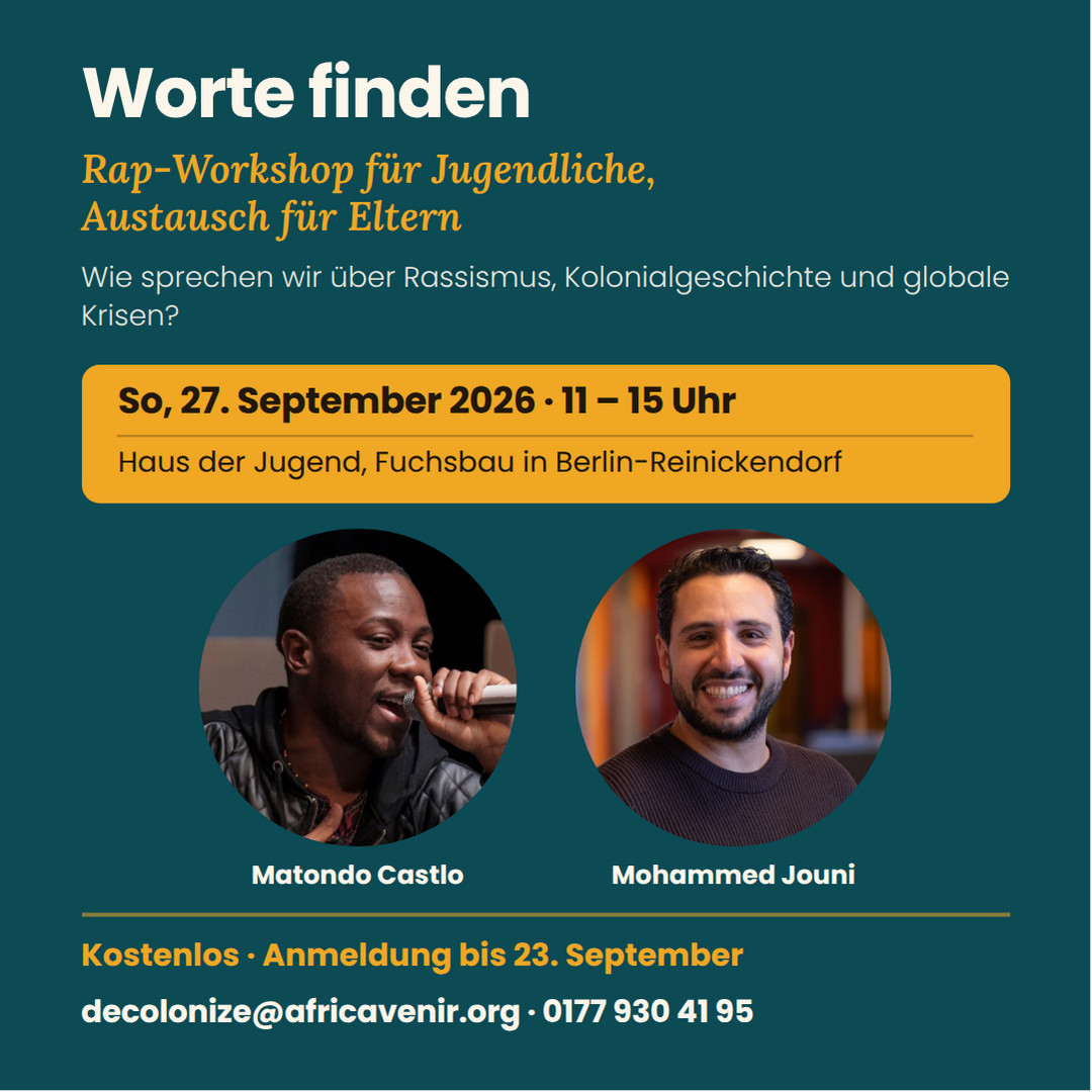 27. September 2026: Worte finden - Rap Workshop und Austausch